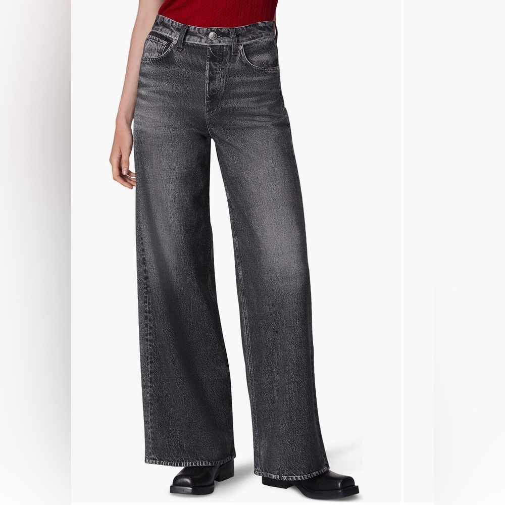 EUC rag & bone Miramar Sofia high waist wide leg terry sweat pant jeans. 29